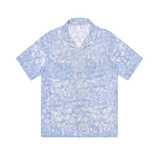 THE FLORAL LACE SHIRT - SKY