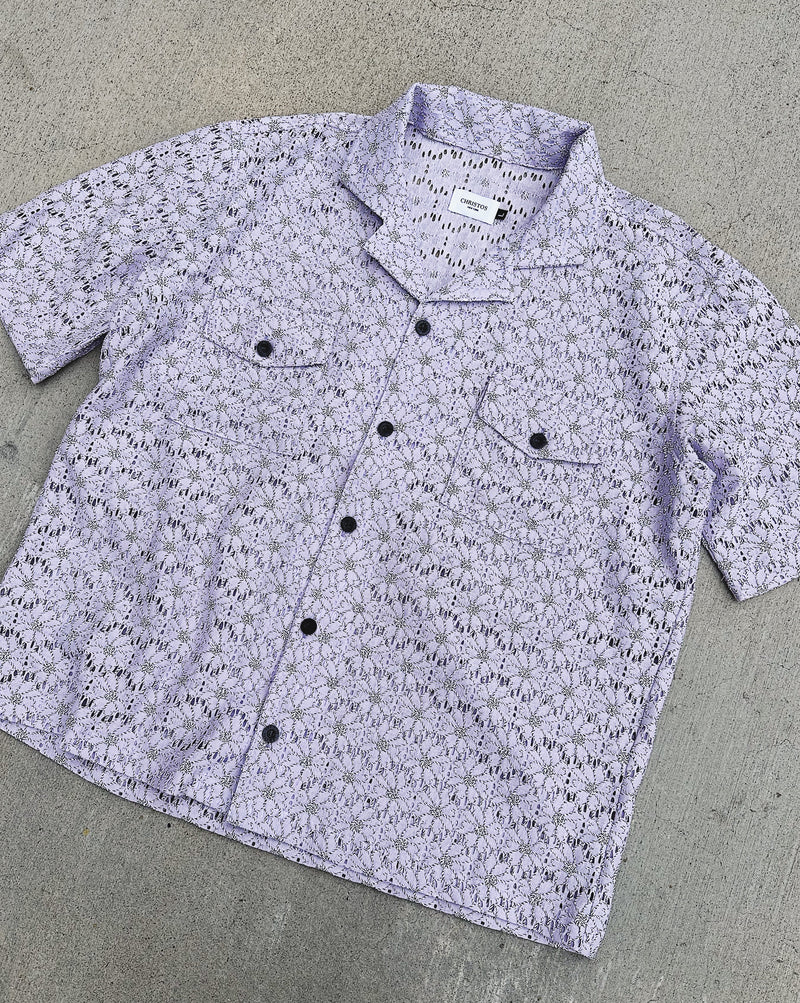 THE FLORAL LACE SHIRT - LILAC